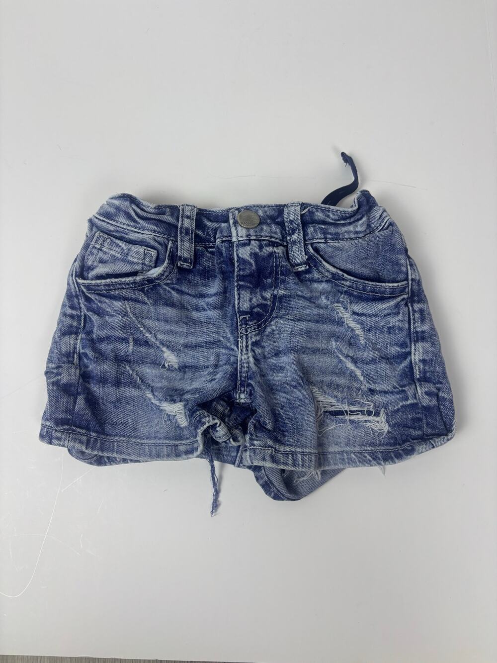 BKE Youth Girls Size 6 Denim Shorts Distressed Acid Wash Adjustable Waist